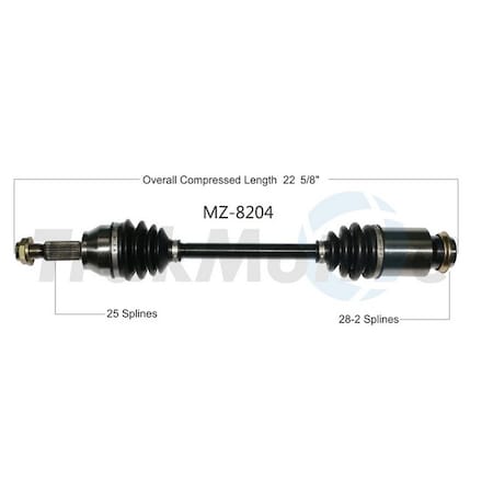 Surtrack Axle Cv Axle Shaft, Mz-8204 MZ-8204